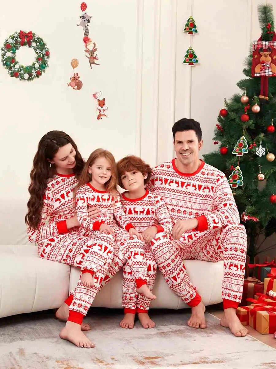 Reindeer Pjs Family Matching Christmas Pajamas Sets #24518