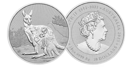 2023 2oz Perth Mint Gold Kangaroo Mother and Baby Coin