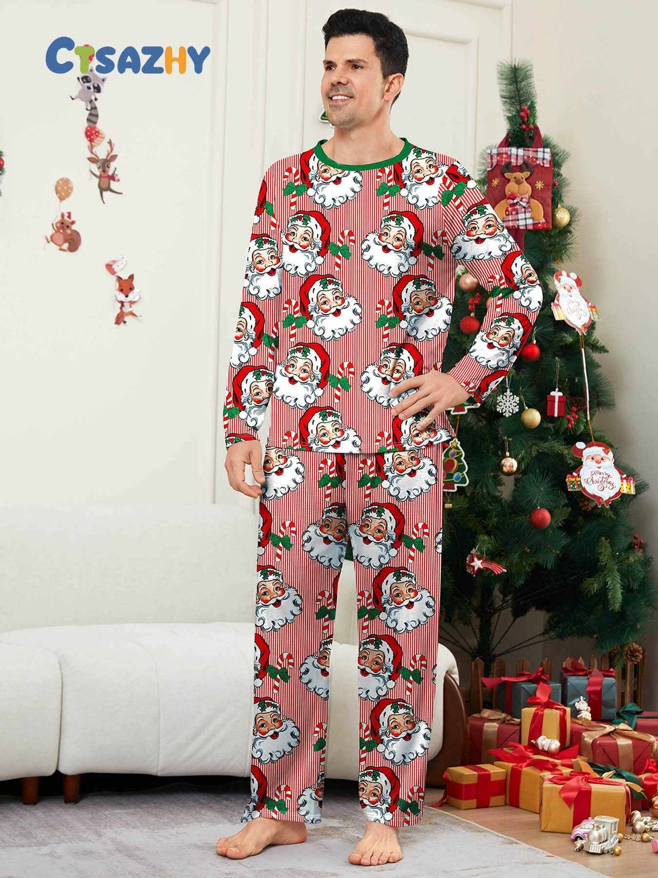 Family Christmas Pajamas Adult's Kid's Xmas Christmas Pattern Matching Set