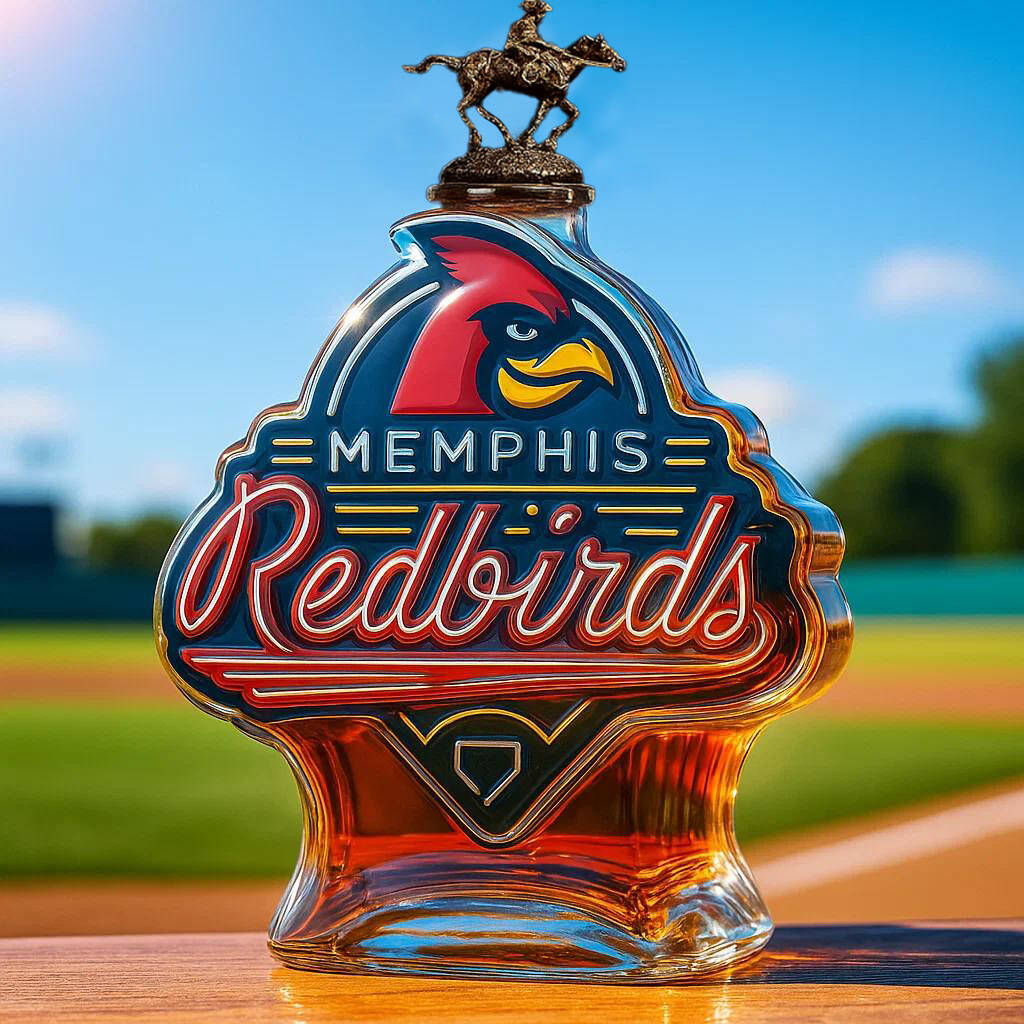 Memphis Redbirds Whiskey Bottle