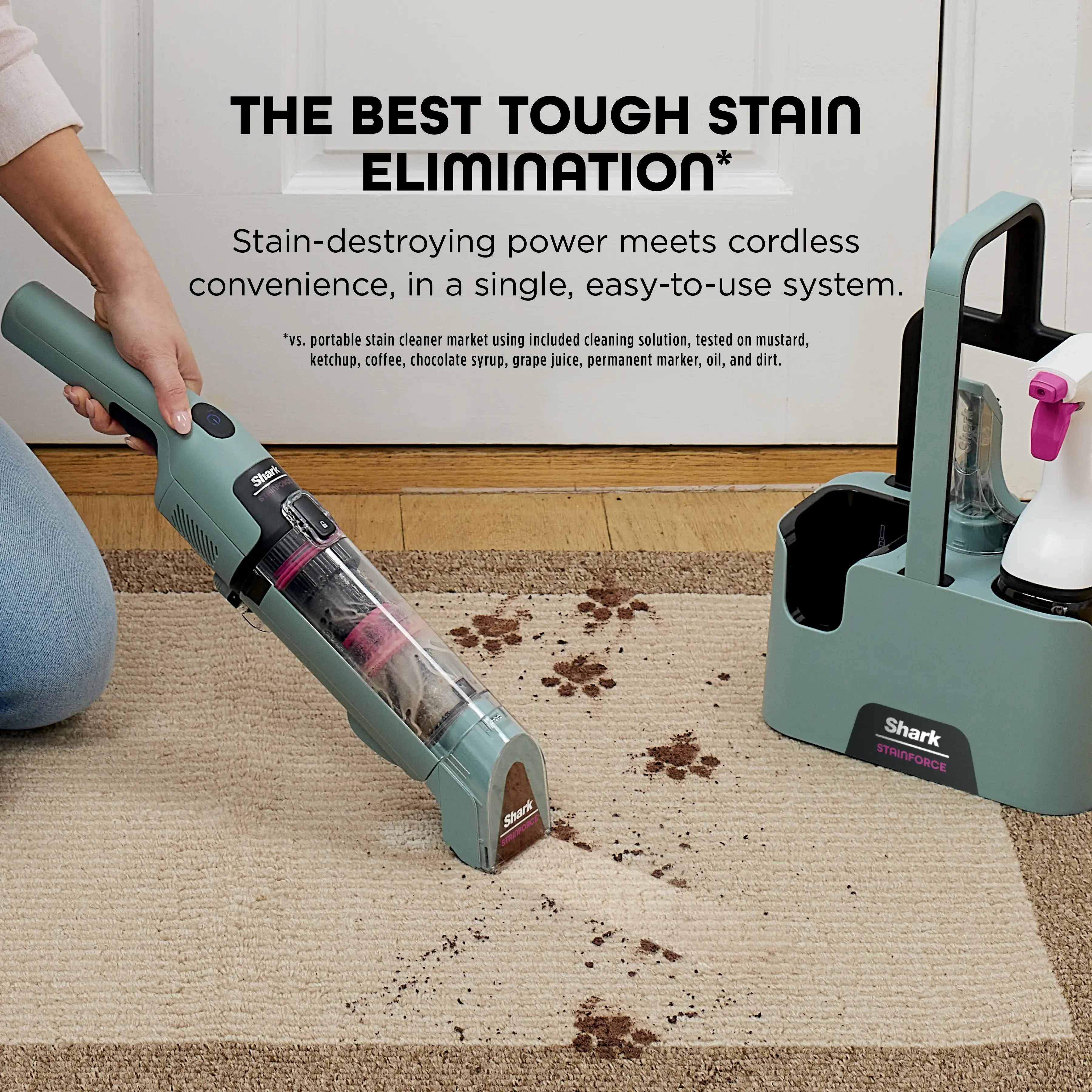 StainForce Handheld Spot & Stain Cleaner with Storage Caddy & Crevice Tool