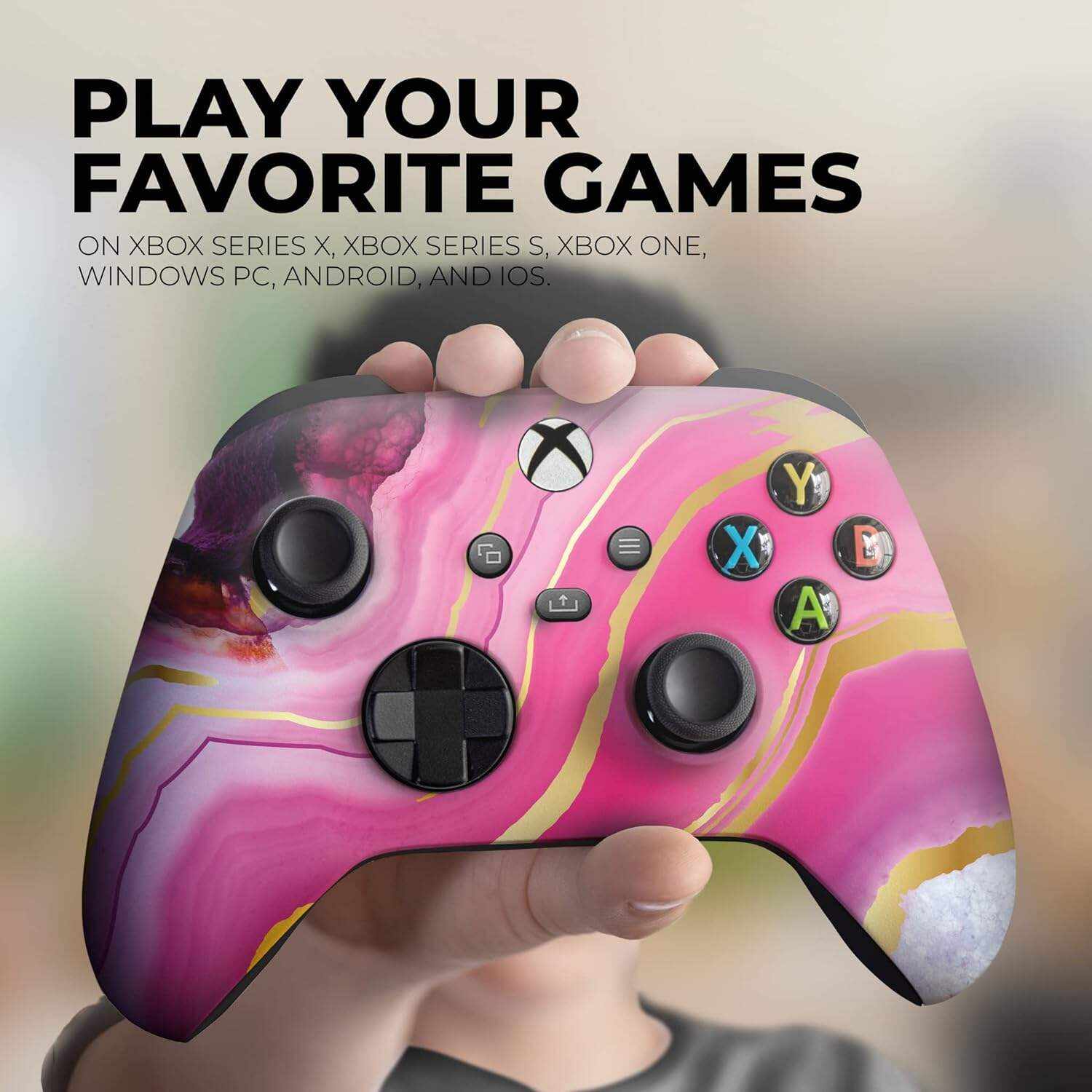 DreamController Original X-box Wireless Controller Special Edition Customized Compatible with X-box One S/X-box Series X/S & Windows 10 Made with Advanced HydroDip Print Technology(Not Just a Skin)