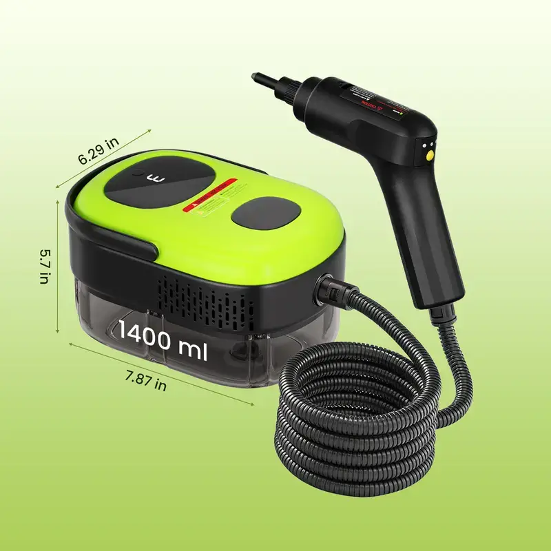 Household and car steam cleaner, 1500W power, 3-Level Adjustable, 1.4L large-capacity water tank, comes with 15 accessories, handheld steam cleaner, suitable for fine cleaning of cars, kitchen grease, tile grout cleaning, and furniture cleaning.