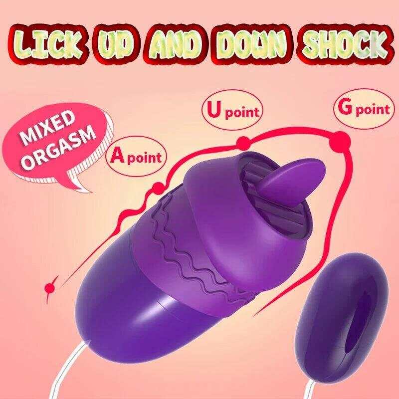 PASSION PULSE Tongue Licking Egg Vibrator: G-Spot & Clitoris Stimulator