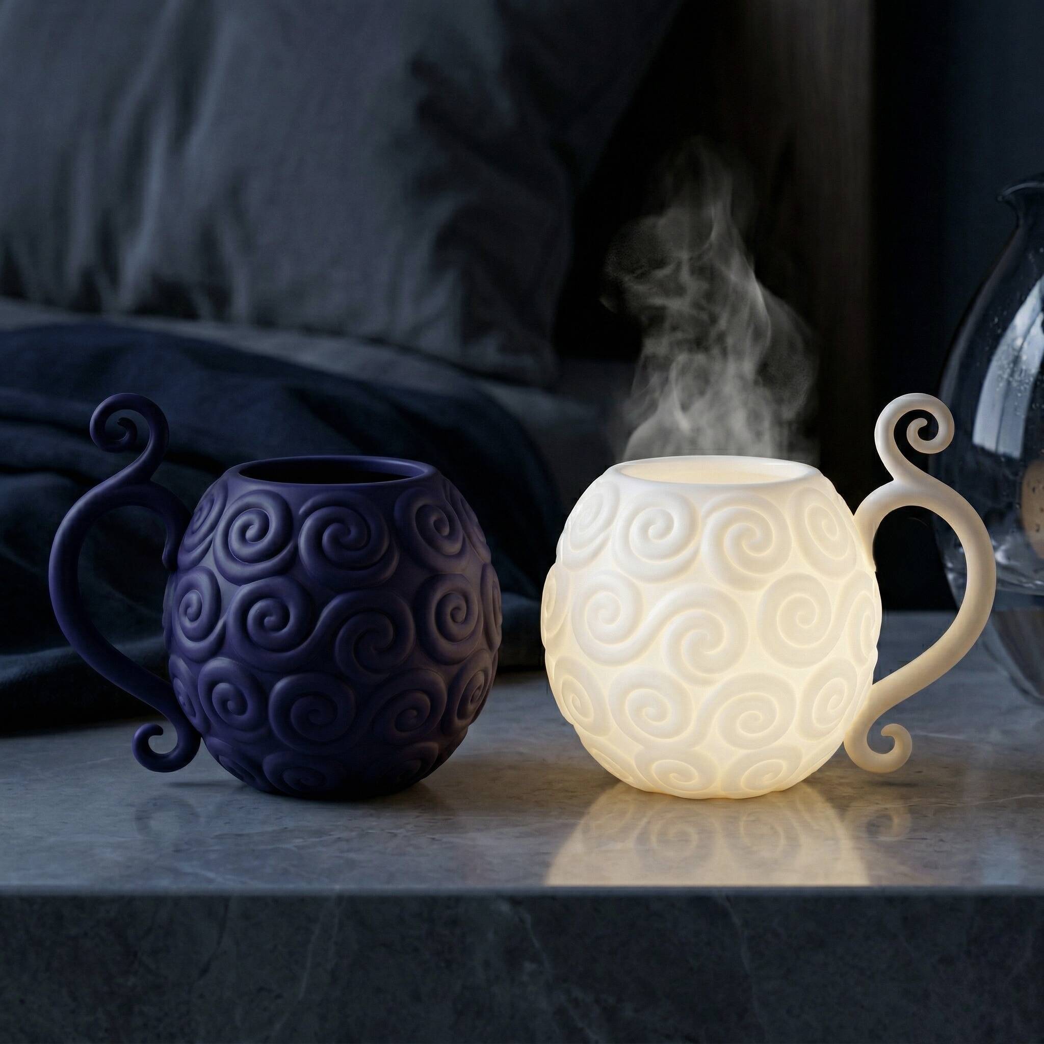 One Piece Devil Fruit Temperature Sensitive Mug, 2-Piece Set