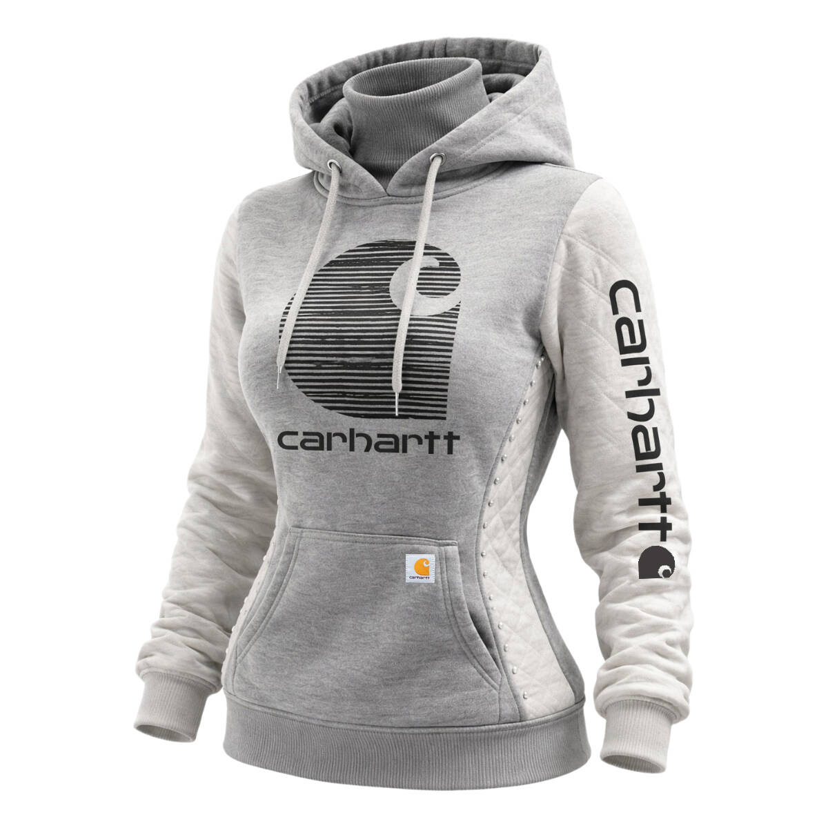 Women Autumn and winter Two-Tone Hoodie-Chocolate brown