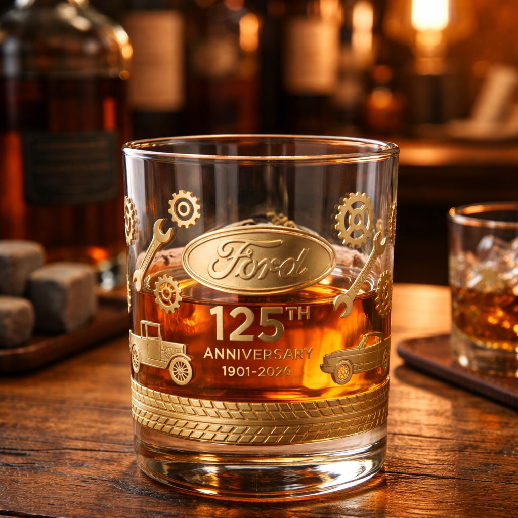 Ford 125th Anniversary Heritage Whiskey Glass