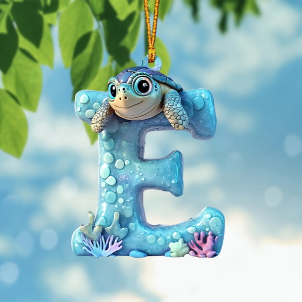 Cute Turtle Letter Shaped Ornament