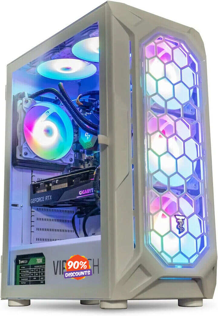 3.0 Liquid-Cooled PC - AMD Ryzen 5 5600X (12-Core 4.6Ghz), RTX 3070 8GB, 32GB DDR4 3200 RAM, 1TB NVMe SSD, VR-Ready, Streaming, WiFi, RGB, Win 11, Warranty, Gaming Desktop Computer