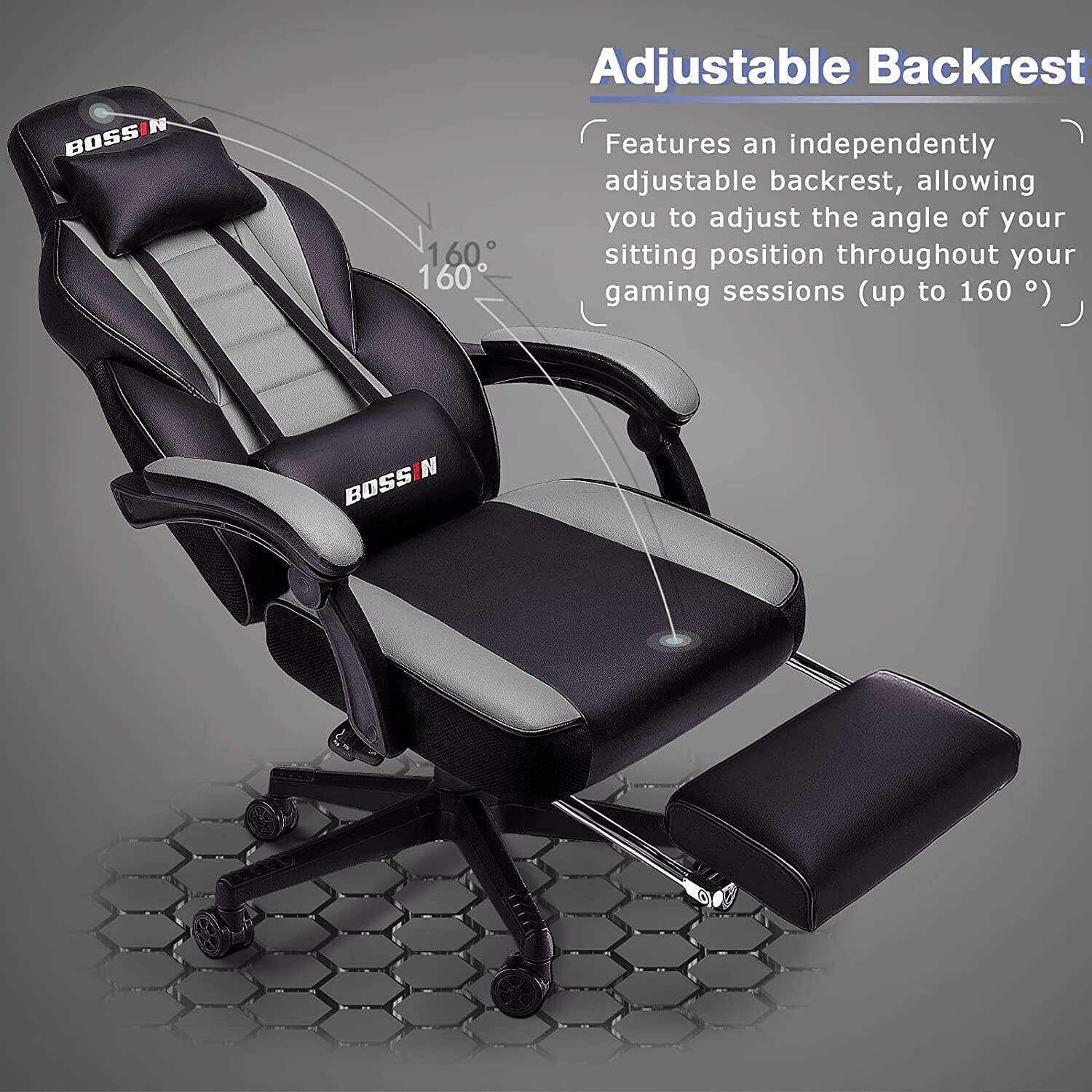 LEMBERI Video Game Chairs with footrest,Gamer Chair for Adults,Big and Tall Gaming Chair 400lb Capacity,Gaming Chairs for Teens,Racing Style Gaming Computer Chair with Headrest and Lumbar Support