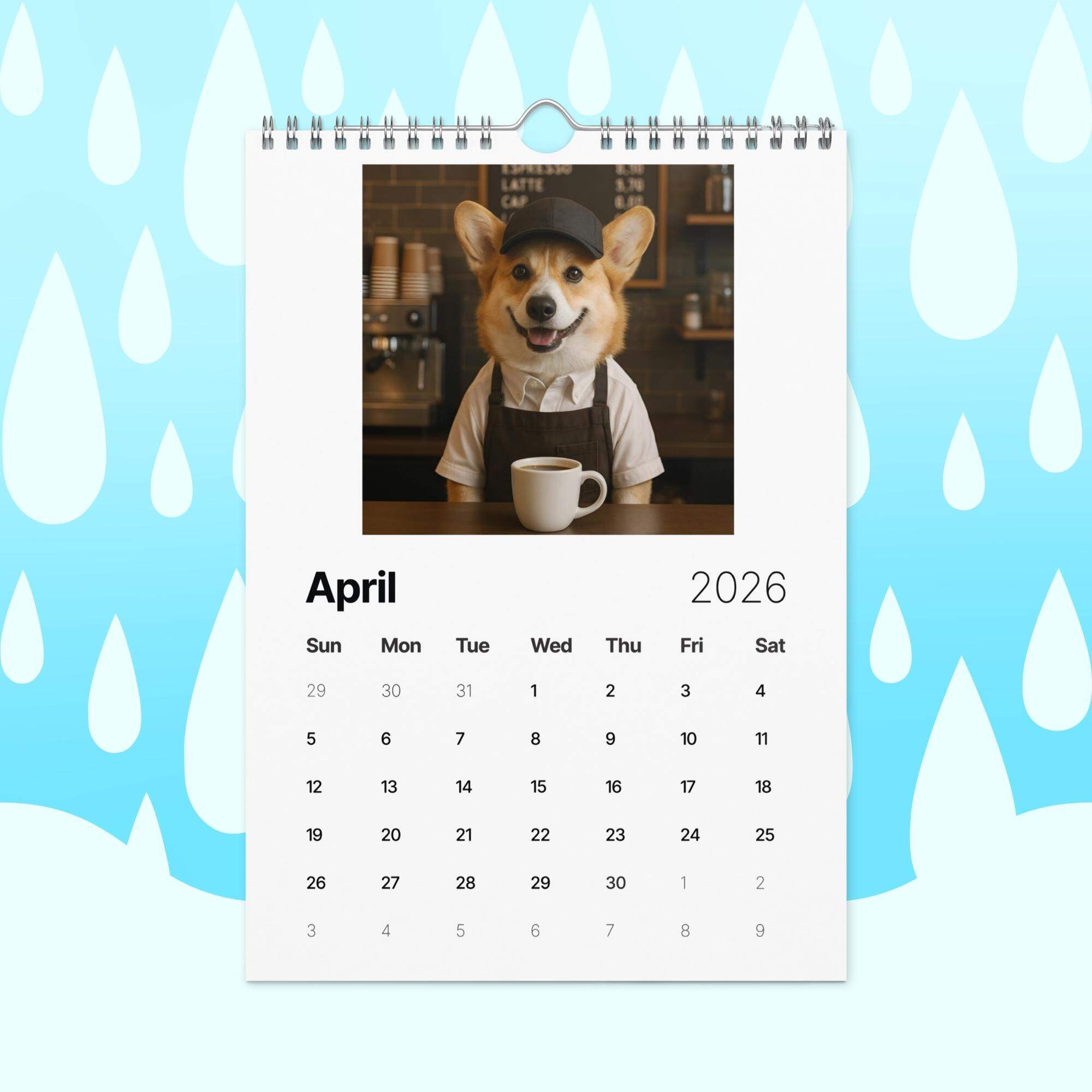 Funny Corgi Dogs with Jobs Calendar 2026