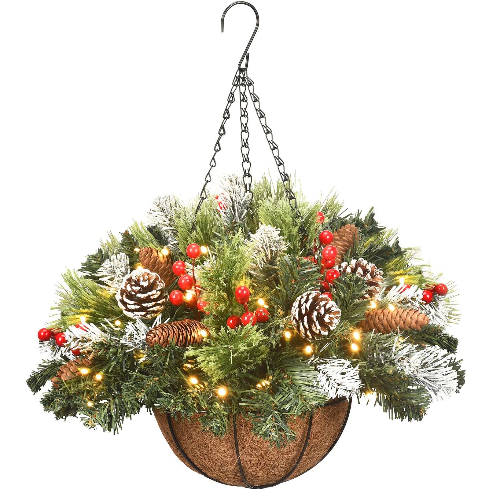 🔥ON SALE - 50% OFF🔥Pre-lit Artificial Christmas Hanging Basket