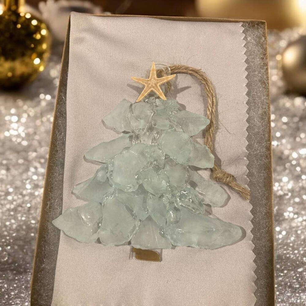 Beach Sea Glass Christmas Tree Ornament