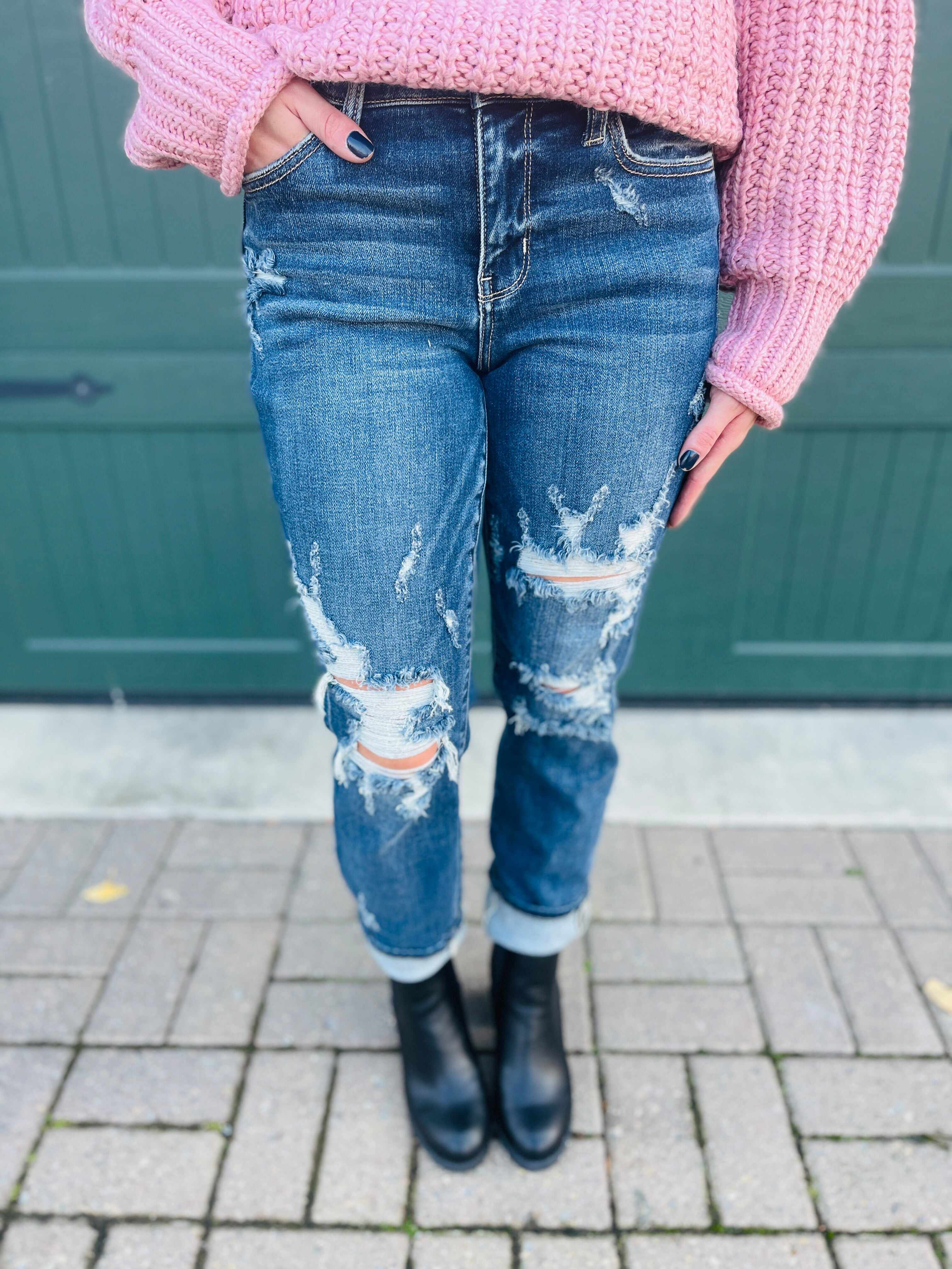 Plus/Reg Now Or Never Mid-Rise Boyfriend Jeans