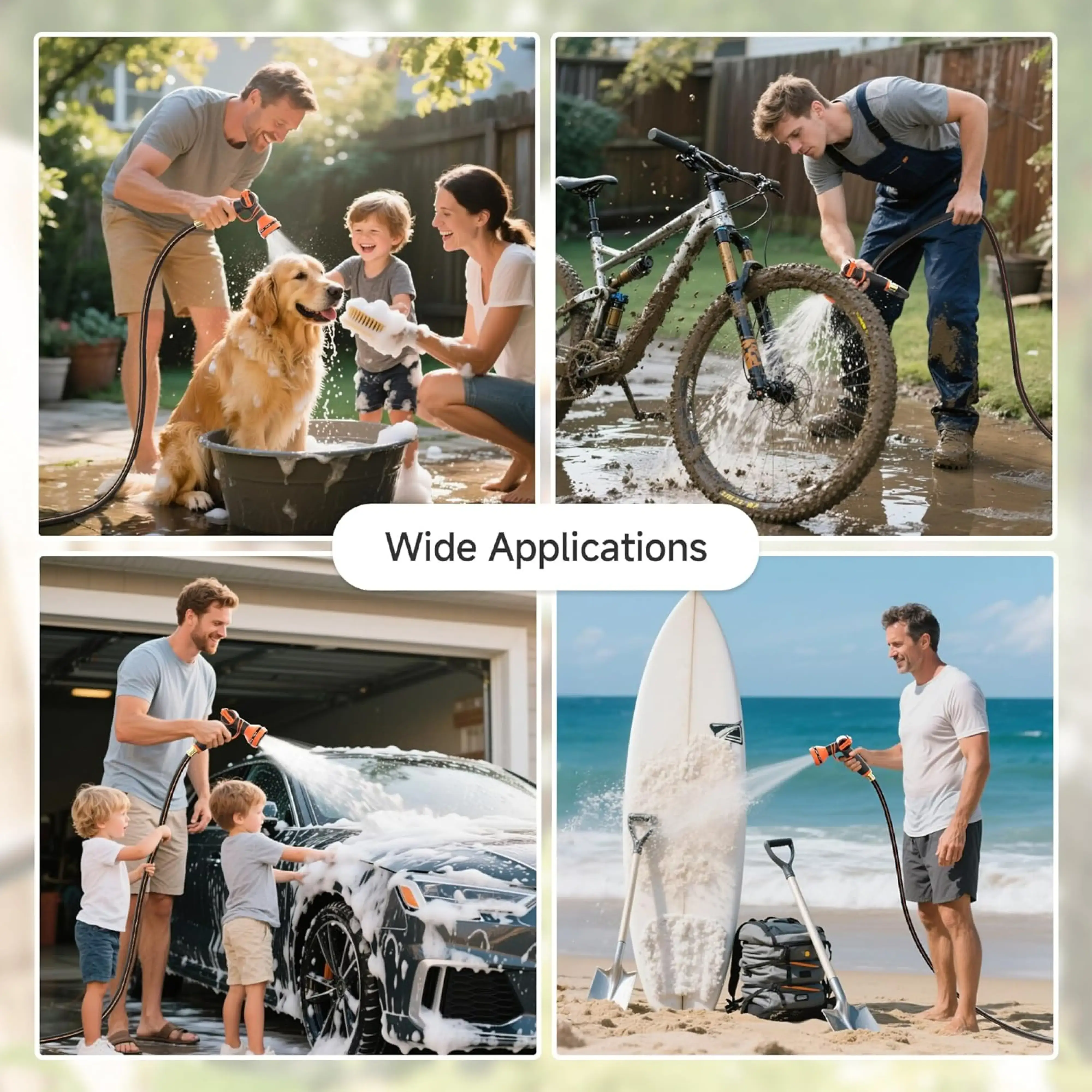 Giraffe Tools Tangle-Free Kink-Free Retractable Hose Reel 90ft-130ft AW Series Outdoor with DS Trigger Mechanism & G-Self-Layering System Adjustable Nozzle