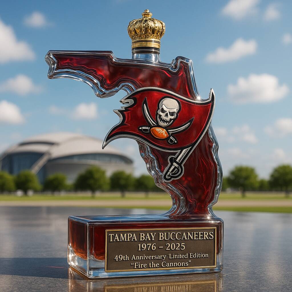 Tampa Bay Buccaneers 49th Anniversary Whiskey Bottle