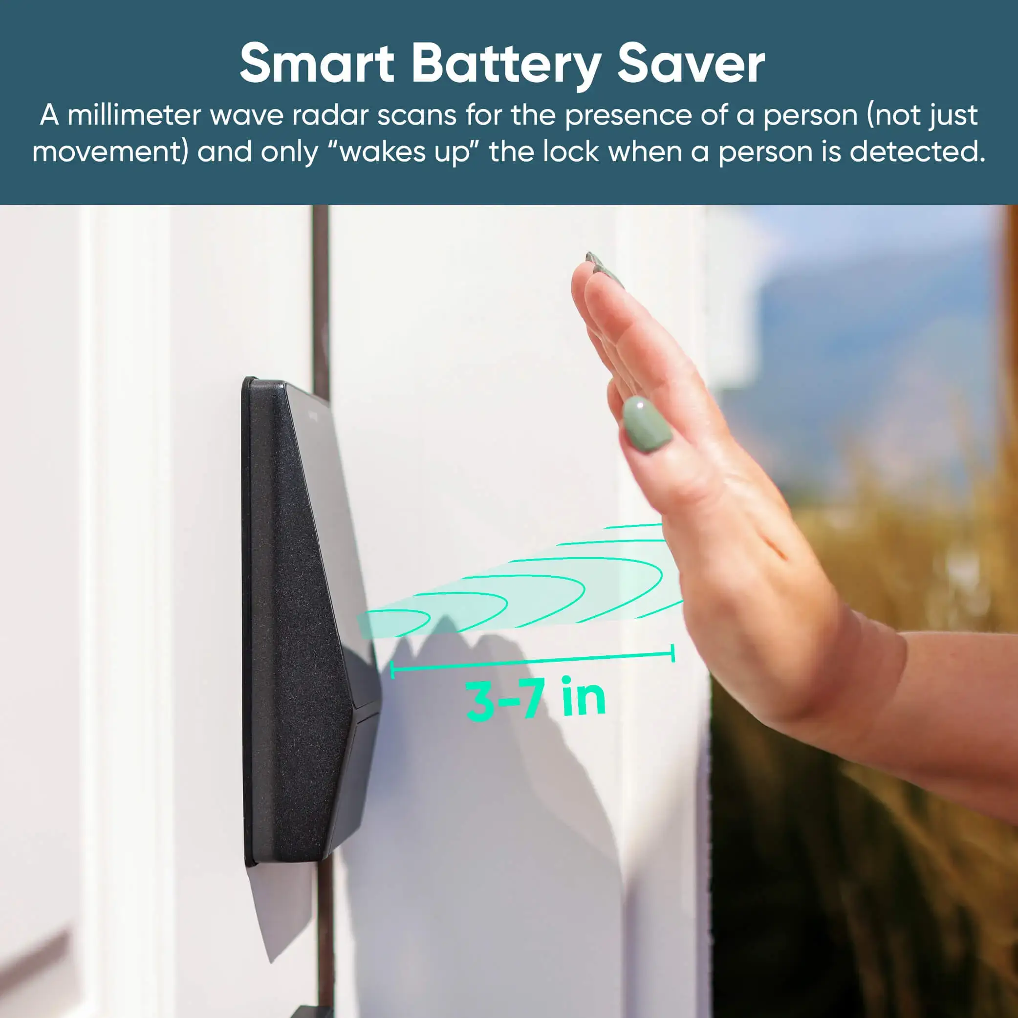 Wi-Fi Palm Recognition Smart Lock for Front Door, Keyless & Touchless Entry, Modern Design, Auto-Lock, Easy Installation, Deadbolt Replacement, IP53 Weatherproof