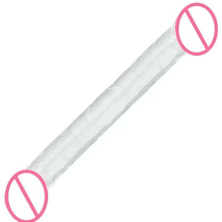 Double Head Dildo Long Jelly Realistic Dildo Double Ended Dildo Flexible Penis for Women Masturbator Sex Toys for Lesbian