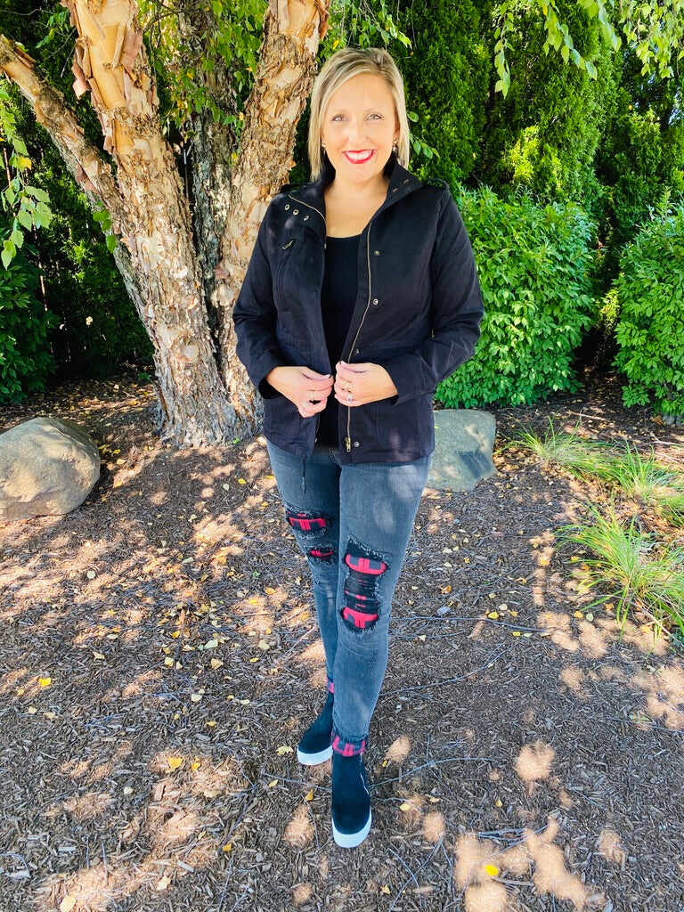PLUS/REG Plaid is the New Black Skinny Jeans