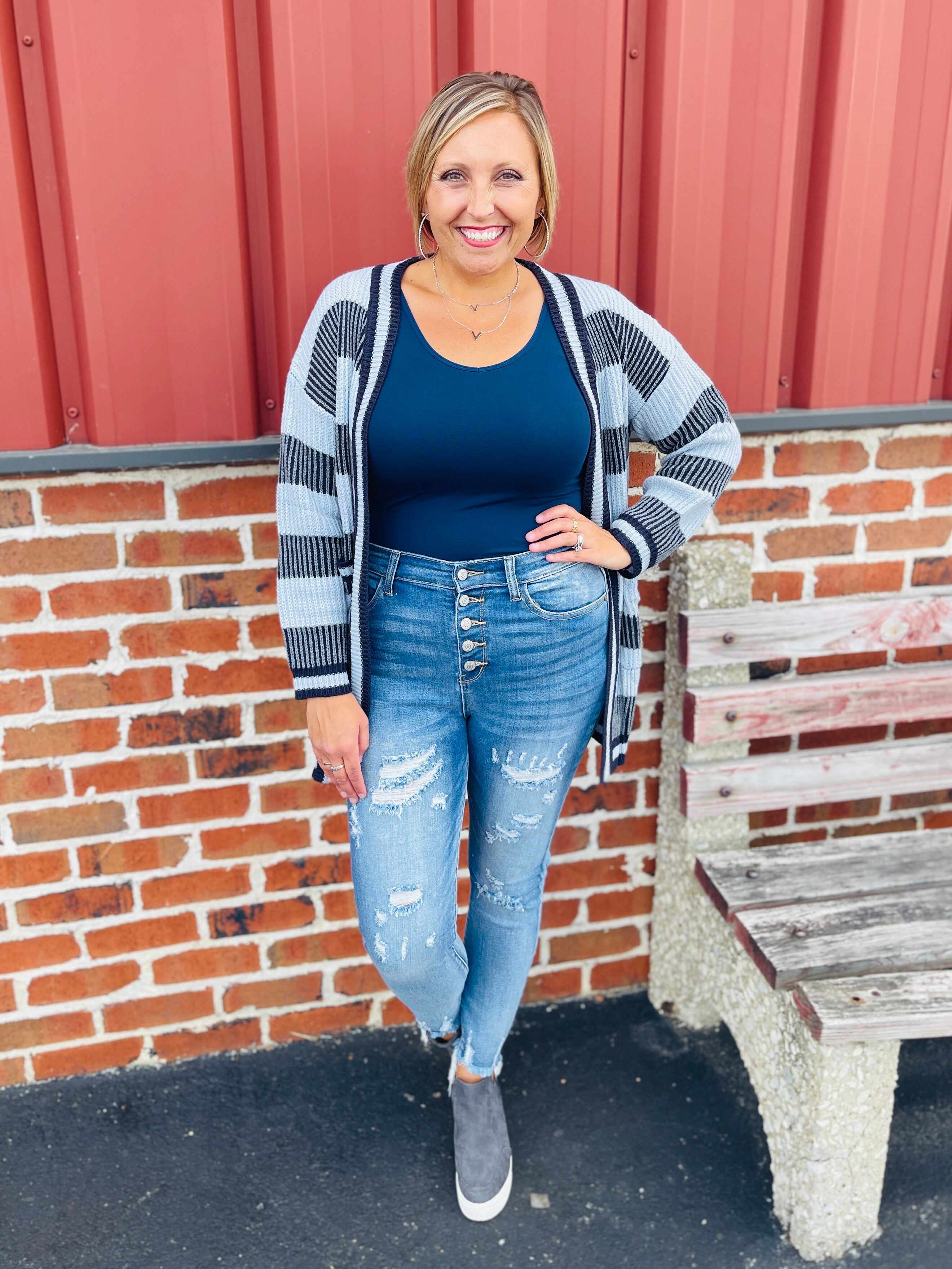 RESTOCK! PLUS/REG Cute As A Button Fly Skinny Jeans