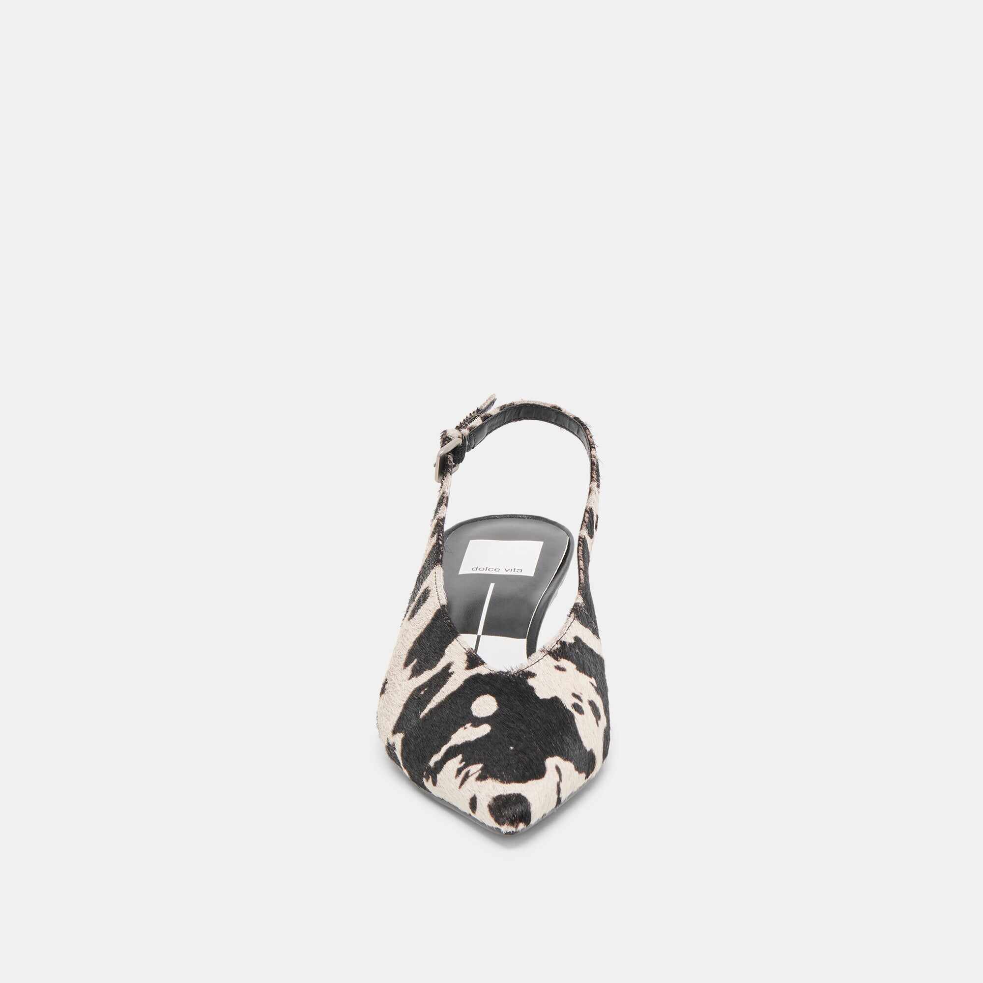 ALENNA HEELS BLACK WHITE TAURUS CALF HAIR