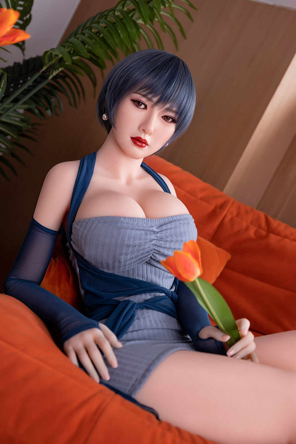 Amelia 5ft25 / 160cm #54 Head TPE Real-Life Short Hair Big Breast Full Size Sex Doll