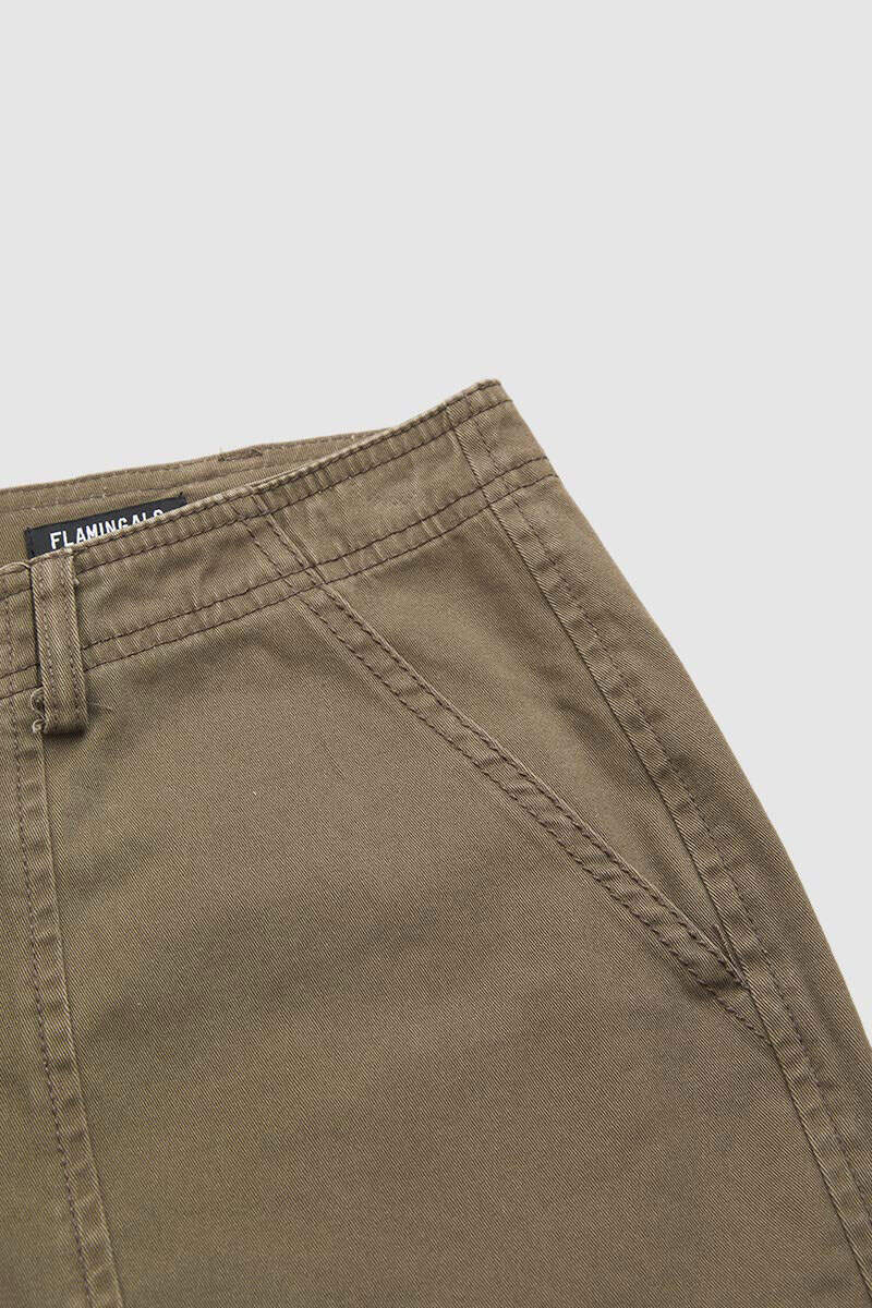 🔥 Last Day For Clearance！ !10 packs only $32!Solid Stitch Detail Mid Waist Barrel Leg Pants Without Belt