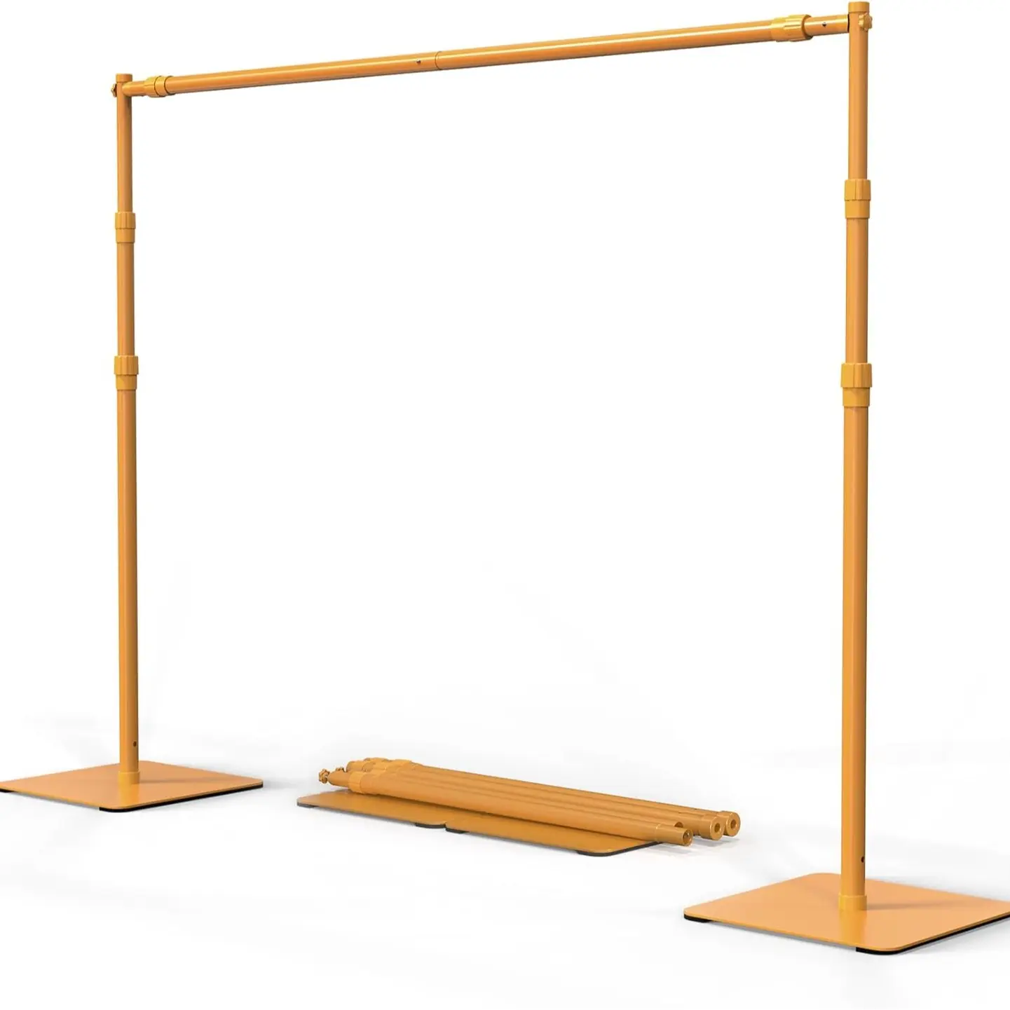 8x10ft Adjustable Photo Backdrop Stand Kit, Heavy-Duty Steel Background Support Stand for Studio Shooting, Parties & Wedding Events
