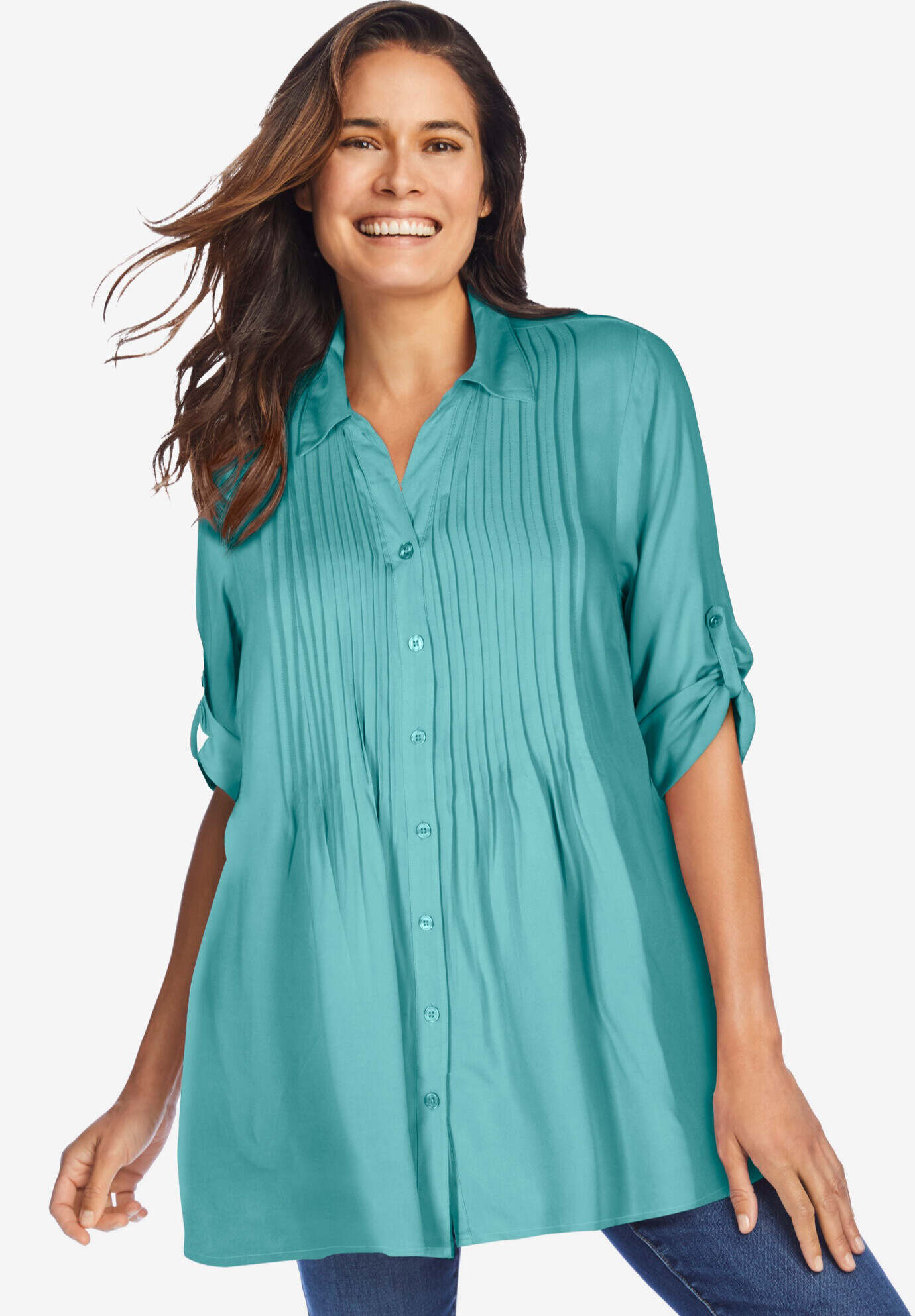 Pintucked Tunic Blouse