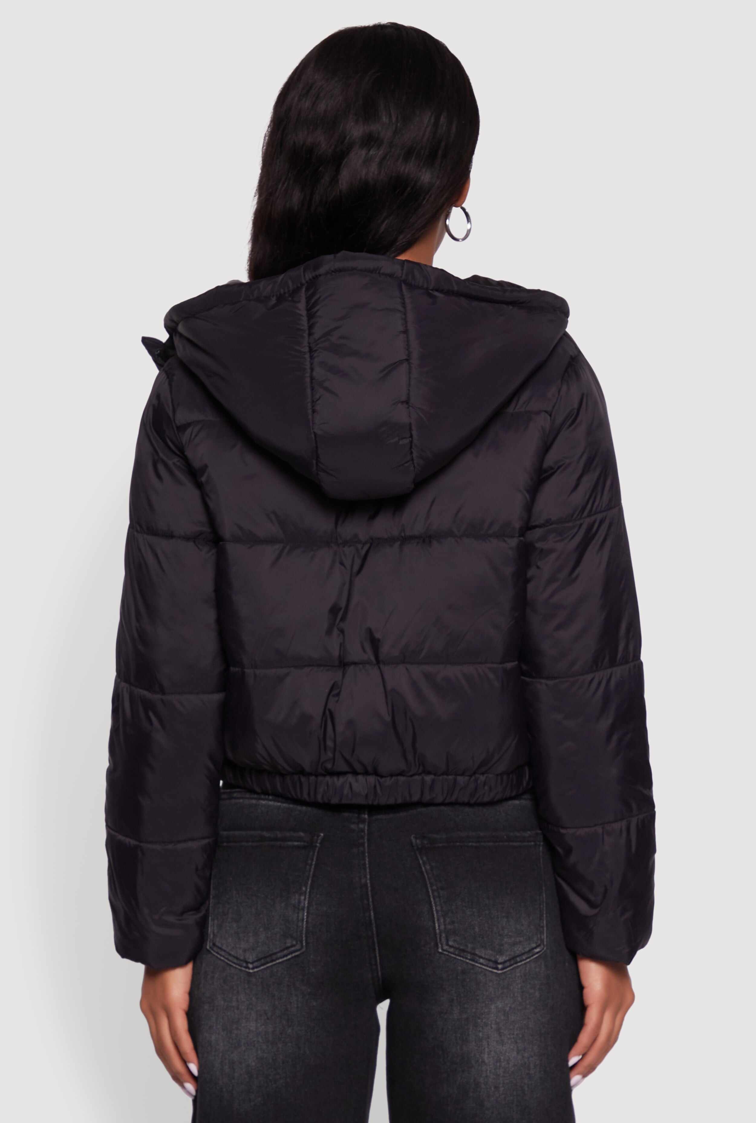 Cropped Hooded Puffer Jacket