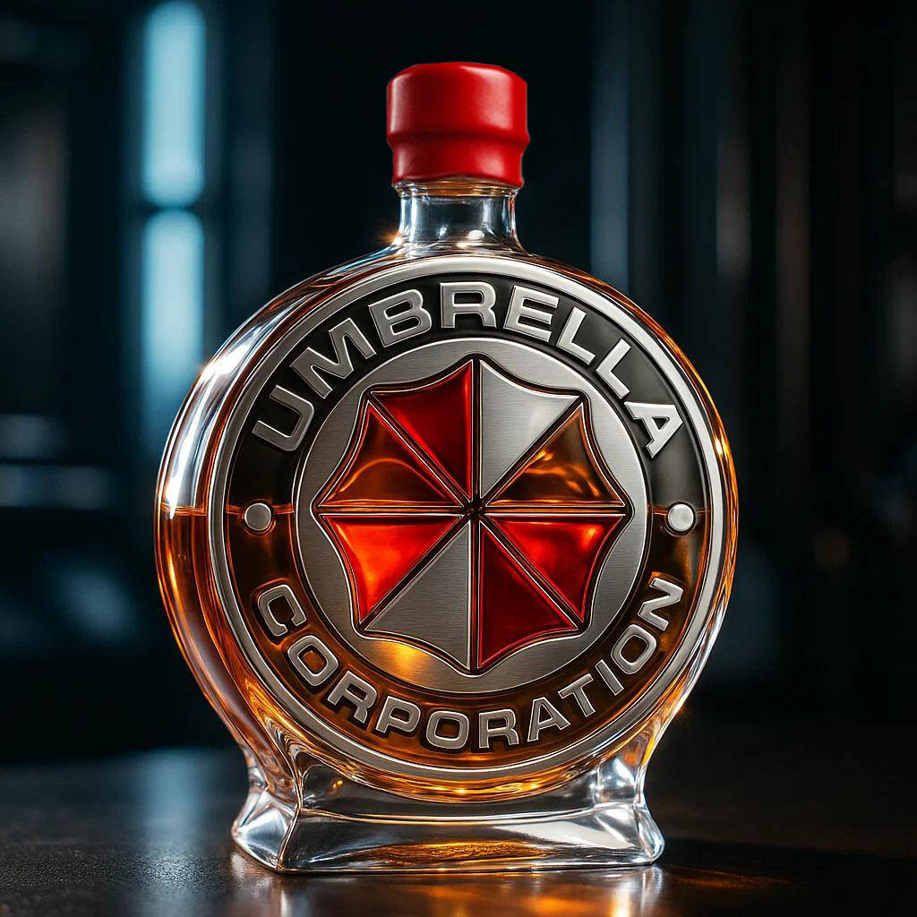 Resident Evil Umbrella Cooperation Whiskey Bottle