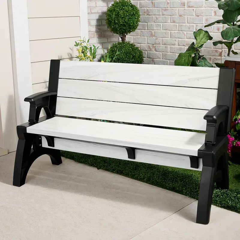 Gen II XL Convertible Outdoor Furniture, Multi-Function Bench Converts To Table, Modern Patio Stool Chair Set