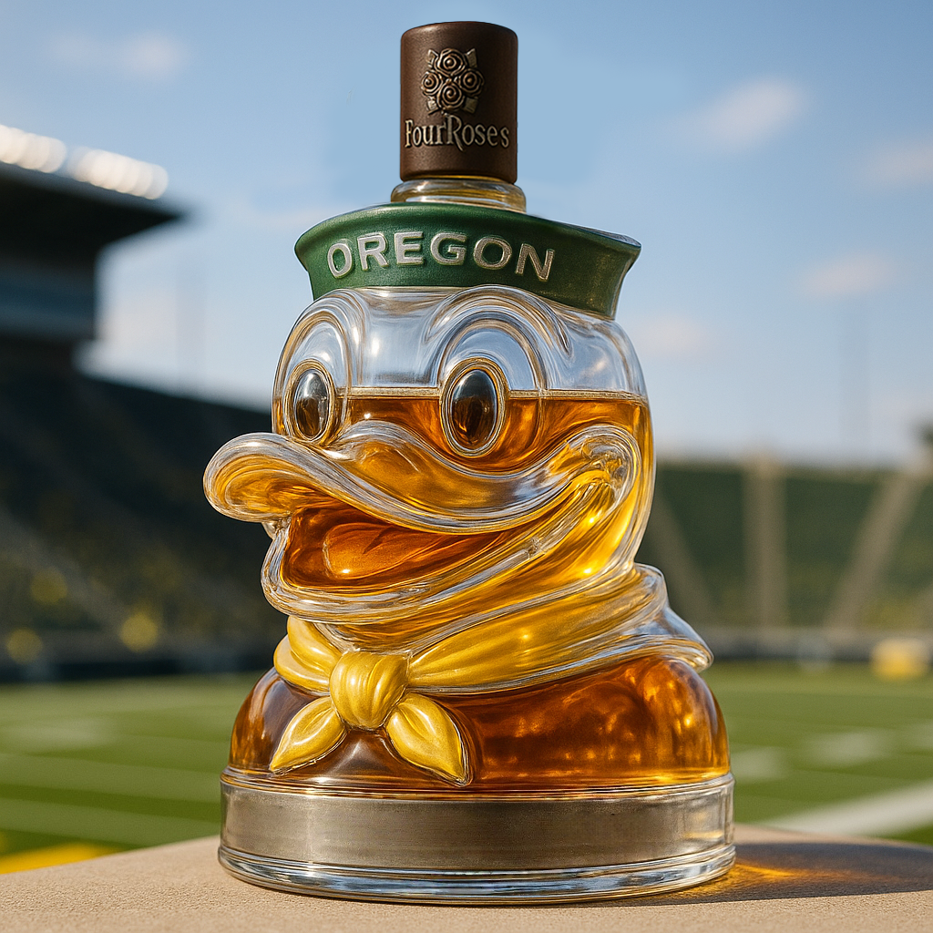 University of Oregon Duck Whiskey Bottle