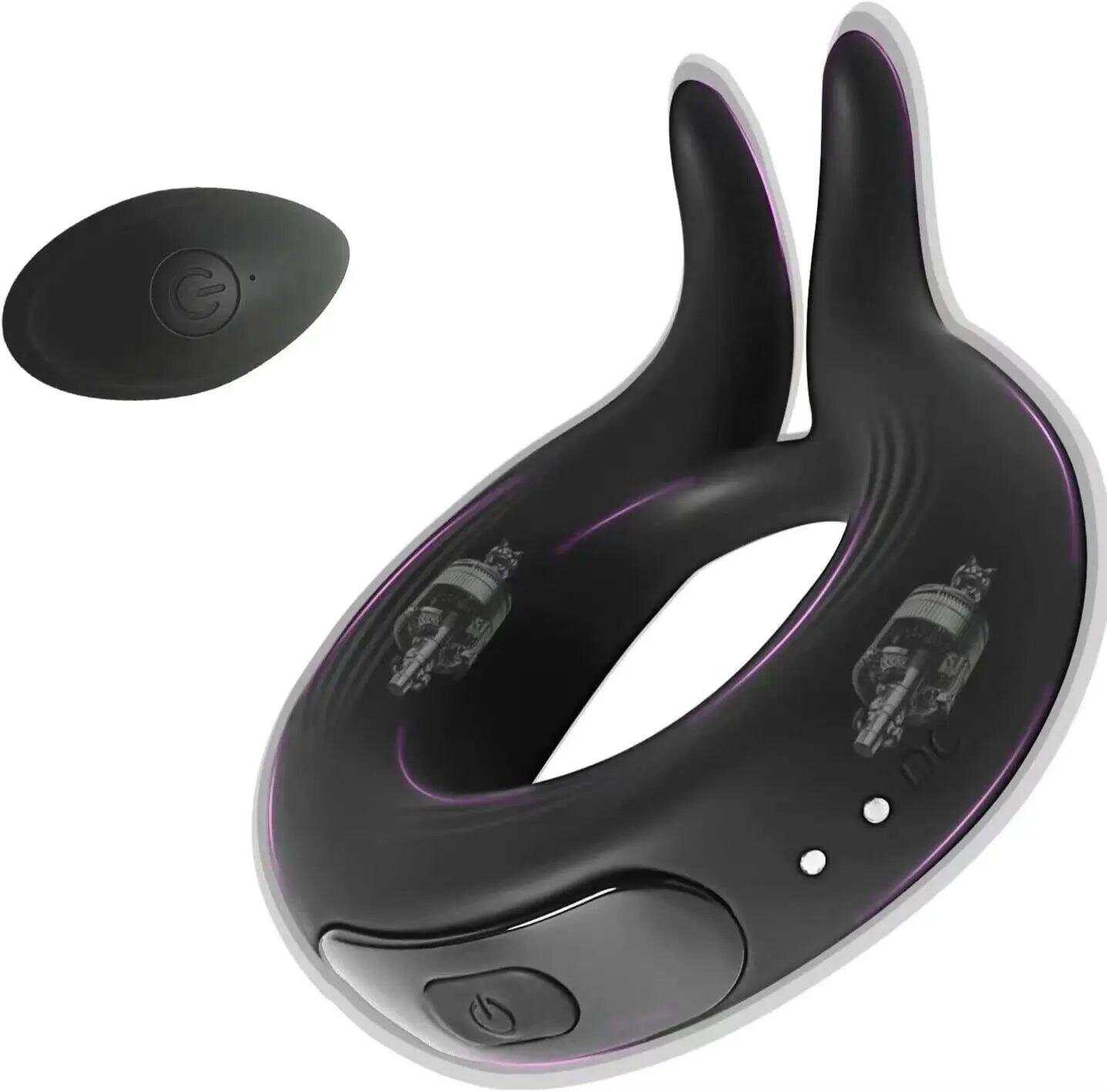 Silicone Penis Ring Vibrator – 10 Modes for Clitoral & Testicle Stimulation