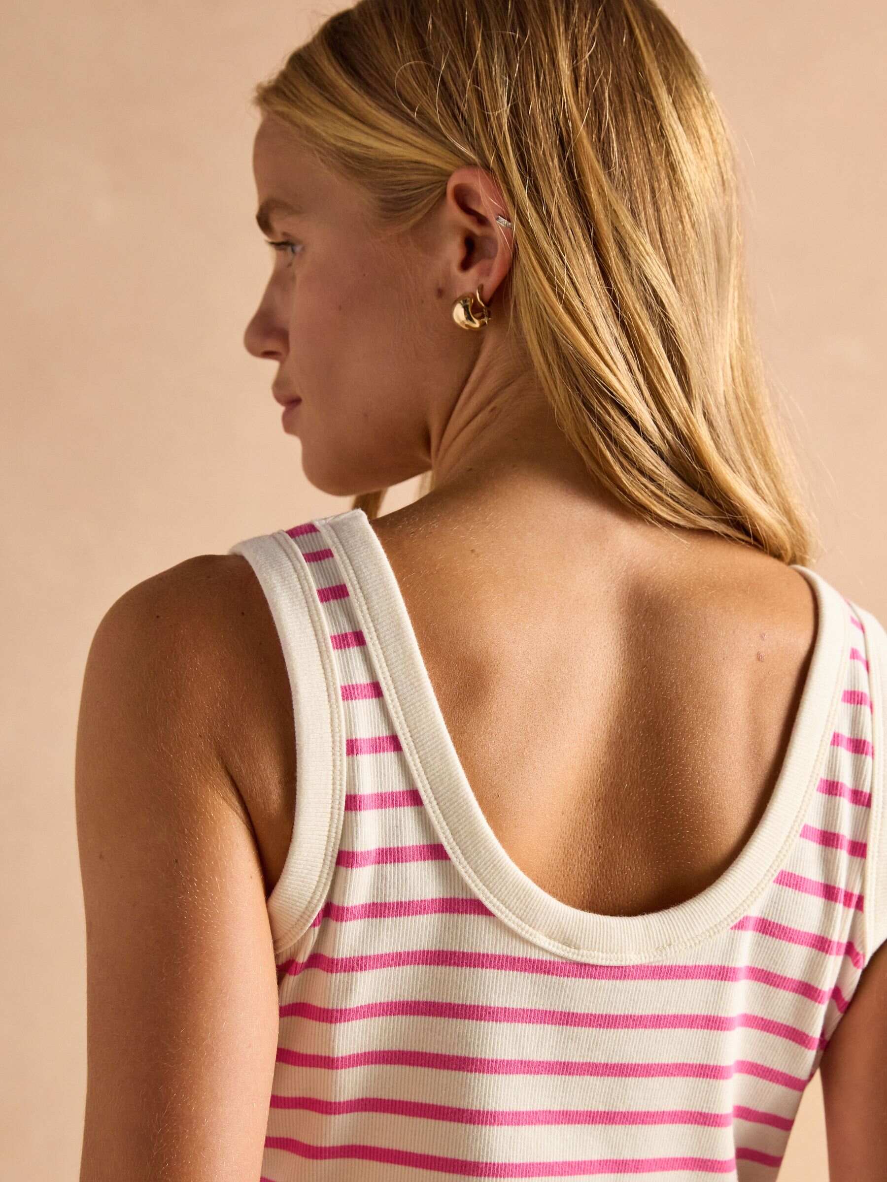 Sofia Pink Stripe Ribbed Vest