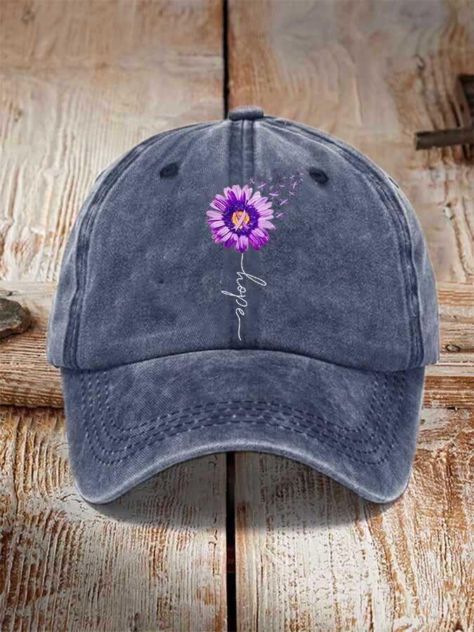 Purple Ribbon Alzheimer's Awareness Fighter Supporter Hat