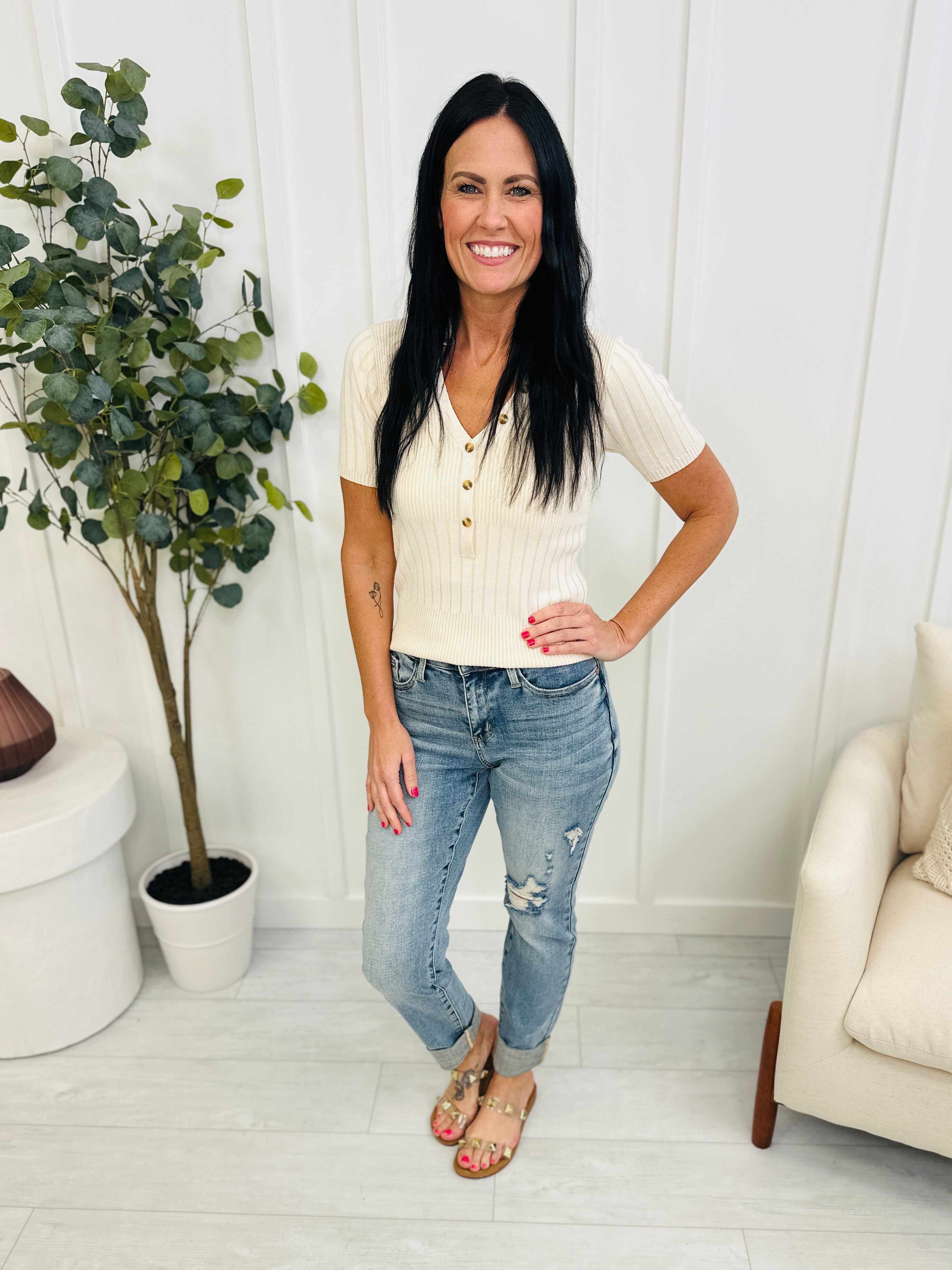 REG/CURVY Long Lost Boyfriend Mid Rise Long Inseam Boyfriend Jeans
