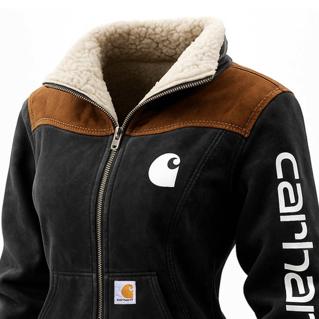Winter-Ready Faux Fur Lined Jacket With Bold Logo Design