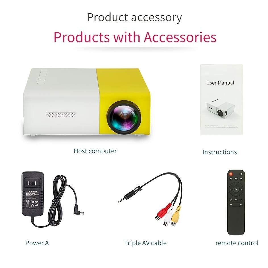 HD Mini Projector , Support For HDMI, USB, And Memory SD Card - Enhance Your Movie, TV, And Gaming Experience,For Office/School/Meeting/Team Building/Presentation.Compatible With Android/IOS/Windows