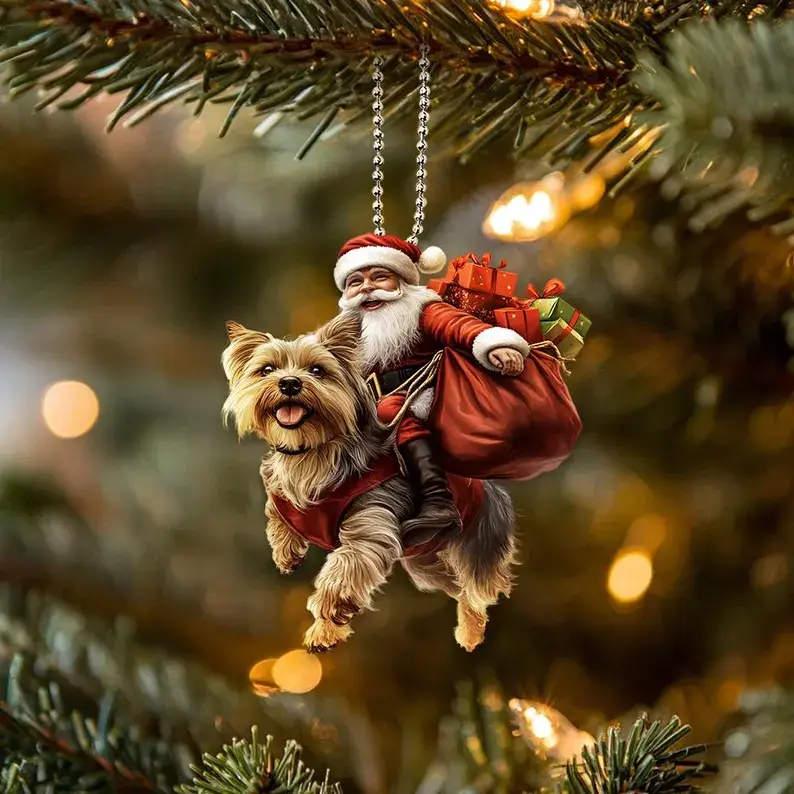 Santa and Animal Ornament