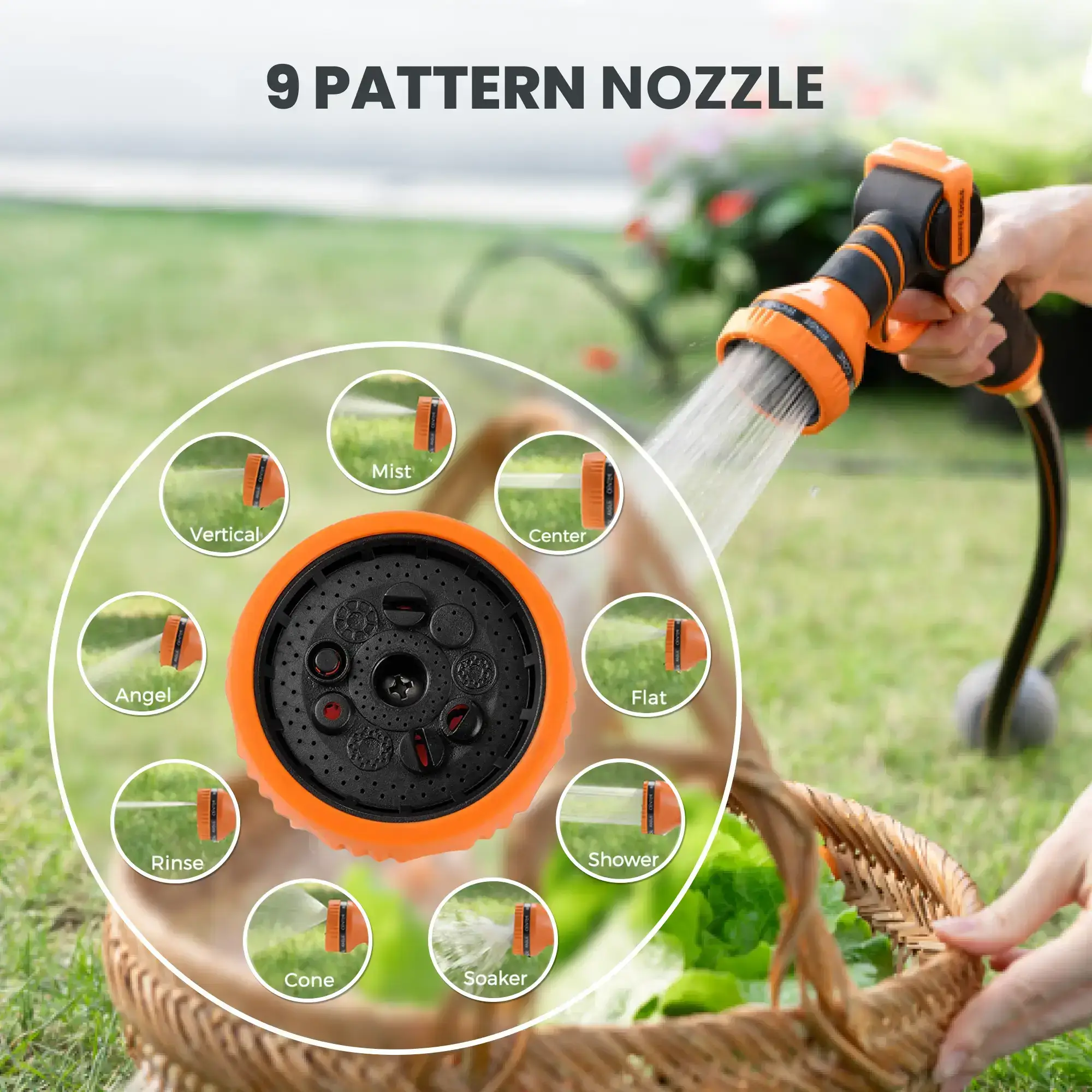 Giraffe Tools Tangle-Free Kink-Free Retractable Hose Reel 90ft-130ft AW Series Outdoor with DS Trigger Mechanism & G-Self-Layering System Adjustable Nozzle