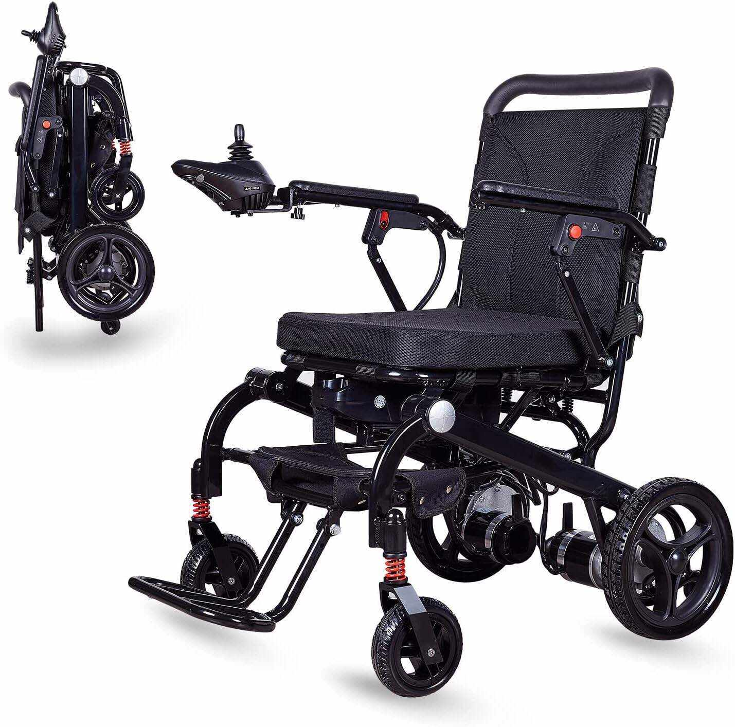 Rubicon DX06 Super Lightweight Electric Wheelchairs - Easy to Use - 12 mi Cruise Range - Detachable Battery 10AH - Liftable Armrest- Travel Size Foldable Power Wheelchair - Serviced from USA (Model1)