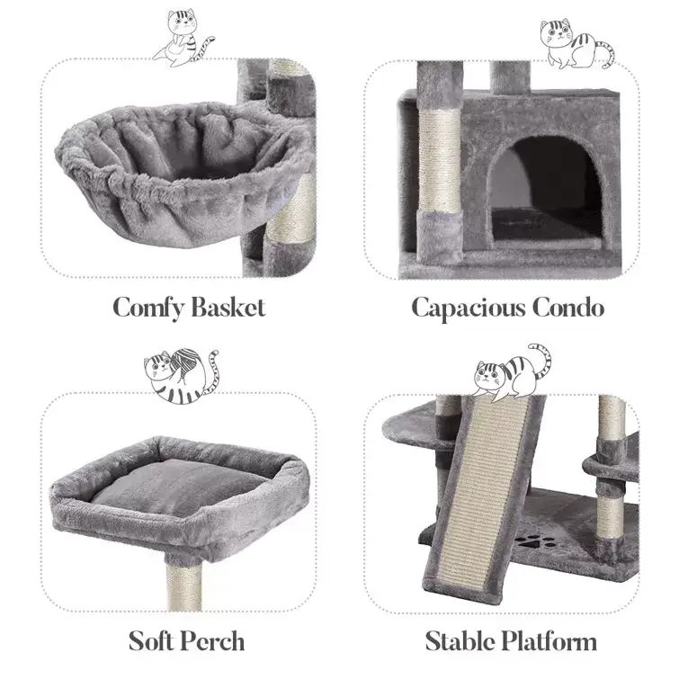 Lima Pet Heavy Duty 68 Inch Multi-Level Cat Tree