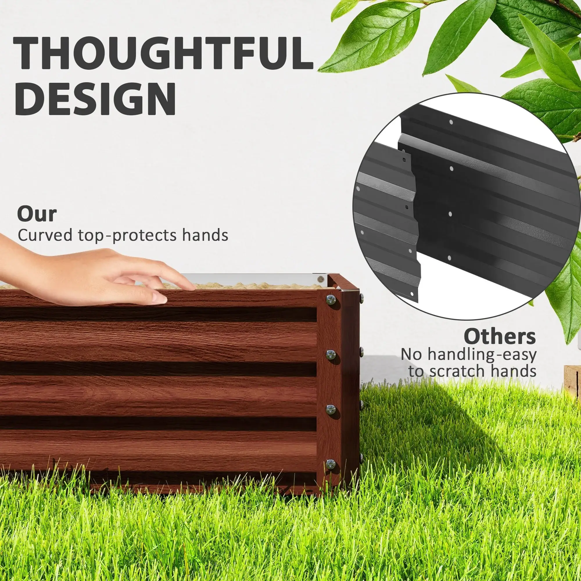 Outsunny Raised Garden Bed Box with Weatherized Steel Frame for Vegetables, Flowers, Plants and Herbs