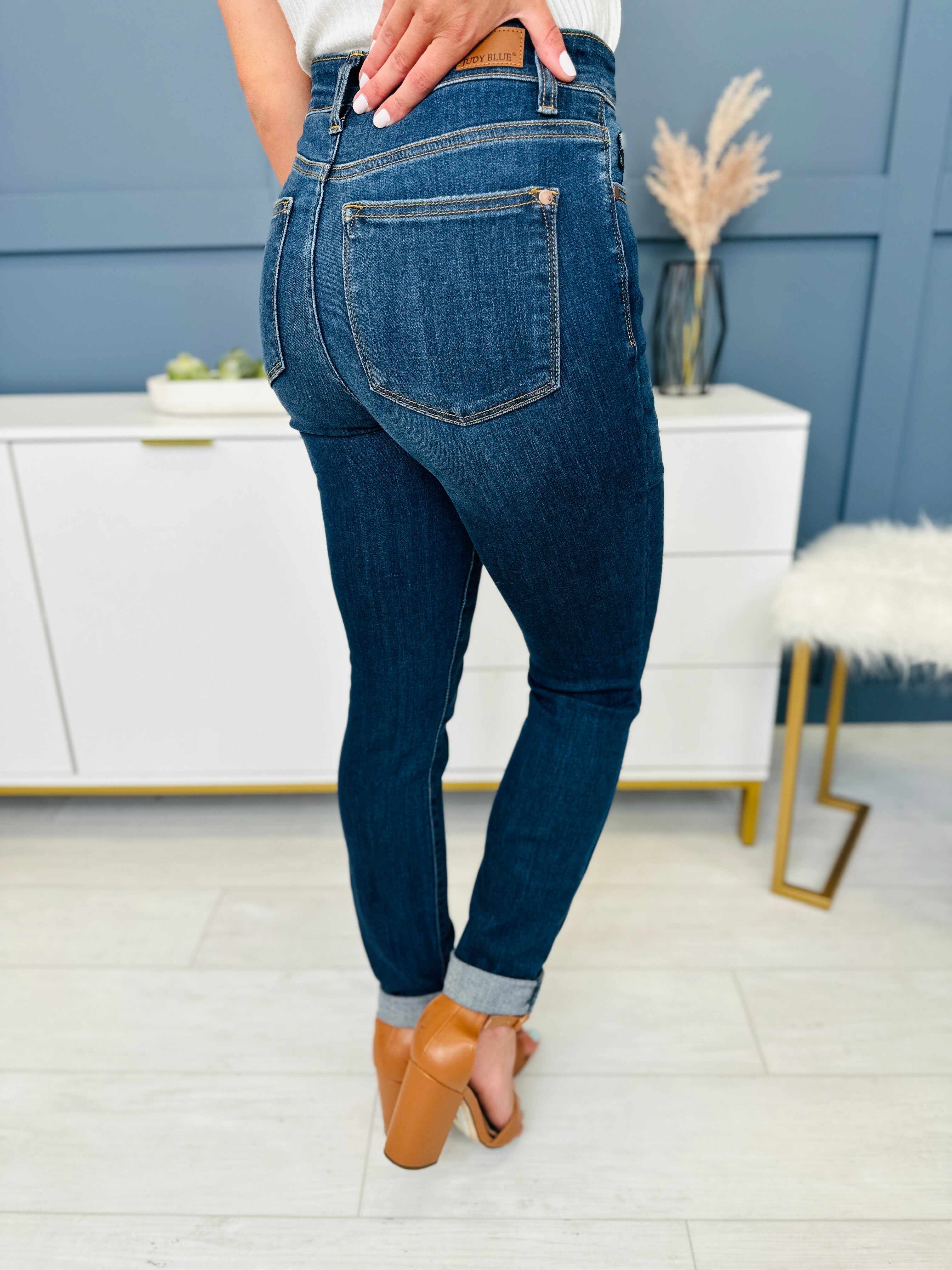 Reg/Curvy Blessed and NonDistressed Relaxed Fit Jeans