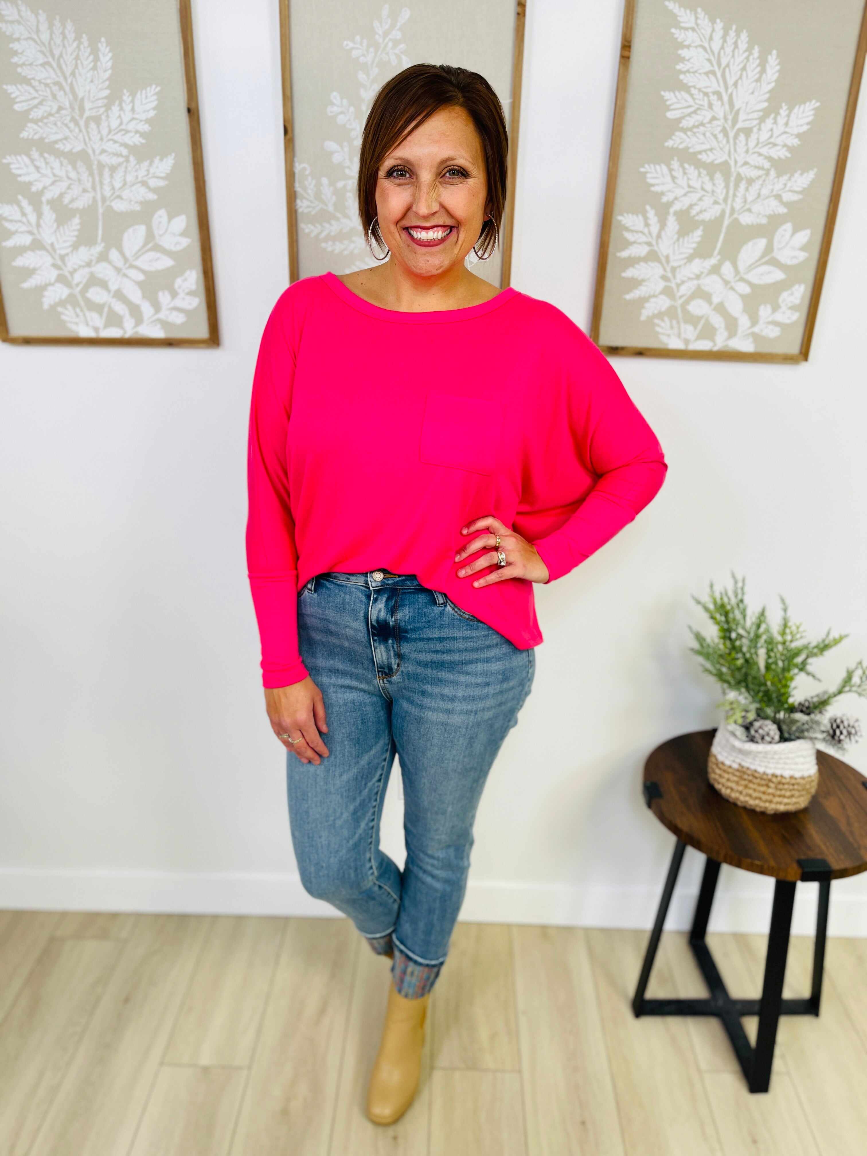 Plus/Reg Not My First Rodeo Print Cuff Jean