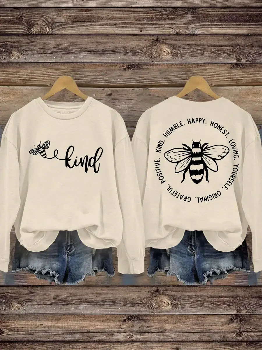 Be Kind Mental Health Awareness Art Pattern Print Casual Sweatshirt