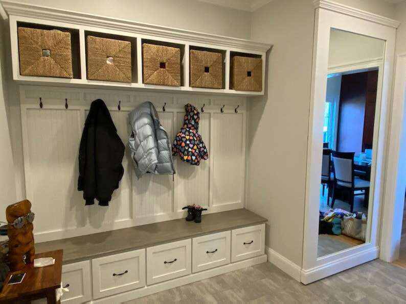 NEW YORK 5-section Mudroom bench with storage