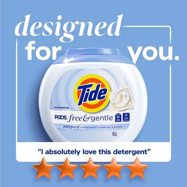 Unscented Free & Gentle HE Deep Cleaning Concentrated Laundry Detergent Pods 31 Pacs 23oz