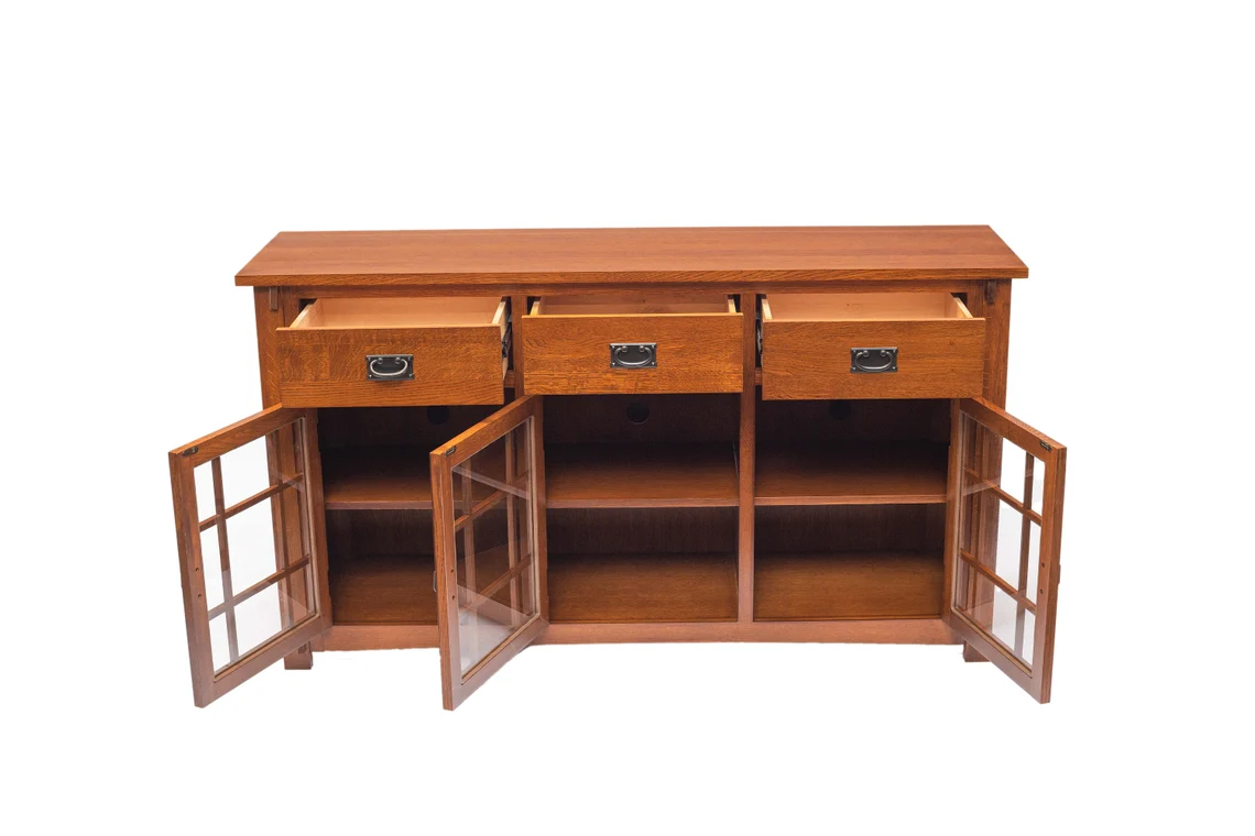 Craftsman Mission Solid Oak Sideboard / Media Console - 65